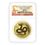2013 1 oz Gold Lunar Snake Perth Mint NGC MS 69 ER