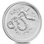 2013 2 oz Silver Lunar Year of The Snake BU Australian Perth Mint In Cap