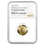 2014 W Proof Gold $5 National Baseball Hall of Fame Coin NGC PF 70 UCAM