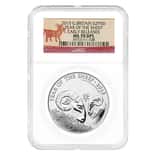 2015 1 oz Great Britain Lunar Sheep Silver Coin NGC MS 70 ER DPL
