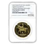 2015 Isle of Man 1 oz Longest Reigning Monarch Gold Coin NGC PF 69 UCAM