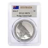 2016 1 oz Silver Australian Wedge-Tailed Eagle PCGS MS 70 (Mercanti)