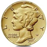 2016-W 1/10 oz Mercury Dime Centennial Gold Coin (Scruffy)