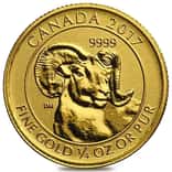 2017 Canada 1/4 oz Big Horn Sheep Reverse Proof Gold Coin