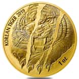 2019 1 oz Gold South Korea Tiger Medal BU