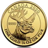2020 Canada 1/4 oz Woodland Caribou Reverse Proof Gold Coin (Sealed)