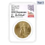 2021 1 oz Gold American Eagle Type 2 NGC MS 70 FDI (Everhart)