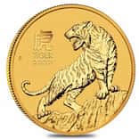 2022 1/20 oz Gold Lunar Year of The Tiger BU Australia Perth Mint In Cap