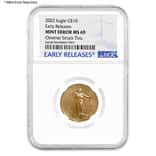 2022 1/4 oz Gold American Eagle NGC MS 69 ER Mint Error (Obv Struck Thru)