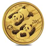 2022 15 gram Chinese Gold Panda 40th Ann Privy 200 Yuan .999 Fine BU (Sealed)