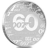 2022 1 oz Tuvalu James Bond - 60 Years of Bond Silver Coin .9999 Fine BU In Cap