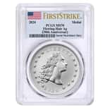 2024 1 oz Flowing Hair Silver Medal 230th Ann. PCGS MS 70 FS