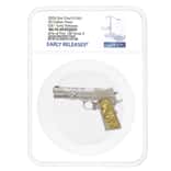 2024 Chad 2 oz Silver .45 Caliber Pistol Handgun Gilded NGC MS 70 ER One of First 100