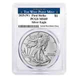 2025 (W) 1 oz Silver American Eagle PCGS MS 69 FS West Point