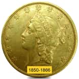 $20 Gold Double Eagle Liberty Head Type I - Ex-Jewelry (Random Year, 1850-1866)