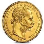 Hungary Gold 8 Forint/20 Francs AU AGW .1867 oz (1870-1892, Random Year)