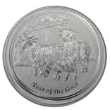 2015 1 Kilo Silver Lunar Year of The Goat BU Perth Mint