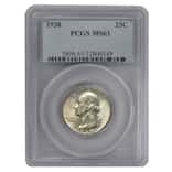 1938 Washington Silver Quarter PCGS MS 63