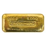 5 oz Gold Engelhard Vintage Loaf Style Bar .9999 Fine (No Serial Number)