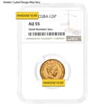 5 Pesos Jose Marti Gold Coin NGC AU 55 (Random Year)