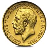 1911-1936 British Gold Half Sovereign George V Avg Circ