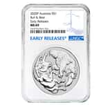 2020 1 oz Silver Australian Bull and Bear Coin Perth Mint NGC MS 69 Early Releases