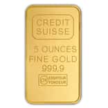 5 oz Credit Suisse Gold Bar .9999 Fine (w/Assay)