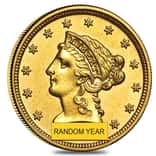$2.5 Gold Quarter Eagle Liberty Head - Almost Uncirculated AU (Random Year)