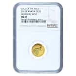 2015 1/10 oz Canadian Gold Howling Wolf NGC MS 69
