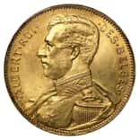 1914 Belgium Gold 20 Francs Albert I Avg Circ AGW .1867 oz