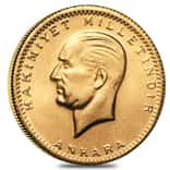 Turkey Gold 100 Kurush Ataturk AU/BU (1923-1999, Random Year)