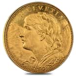 10 Swiss Francs Gold Coin 0.0933 AGW Avg Circ (1911-1922, Random Year)