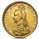 1887-1893-M Australia Gold Sovereign Victoria Jubilee Avg Circ