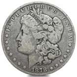 1878 Silver Morgan Dollar 7 Tailfeathers Reverse of 79 VG-XF