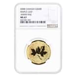 2008 1 oz Canadian Gold Maple Leaf $200 Coin .99999 Fine NGC MS 67