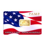 5 Gram PAMP Suisse American Buffalo Gold Bar .9999 Fine (in Assay)