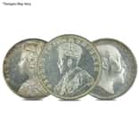 British India Silver 1 Rupee Coin Circulated ASW .3438 oz (Random Design)