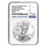 2020 (P) 1 oz Silver American Eagle NGC MS 69 ER Emergency Production