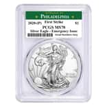 2020 (P) 1 oz Silver American Eagle PCGS MS 70 FS (Philadelphia) Emergency Issue