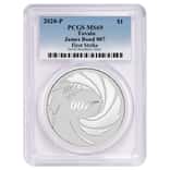 2020 1 oz Tuvalu James Bond 007 Silver Coin PCGS MS 69 First Strike