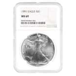 1991 1 oz Silver American Eagle $1 Coin NGC MS 69
