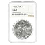 1993 1 oz Silver American Eagle $1 Coin NGC MS 69