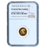 1990 Isle of Man 1/10 oz Gold Angel NGC PF 68