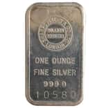 1 oz Sharps Pixley & Co LTD Vintage Silver Bar .999 Fine