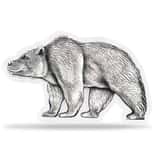 2021 Chad 1 oz Silver Bear Shaped Antiqued High Relief Coin (In Cap, Sealed)