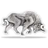 2021 Chad 1 oz Silver Bull Shaped Antiqued High Relief Coin (In Cap, Sealed)