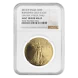 2014 W 1 oz Burnished $50 Gold American Eagle NGC MS 69 Mint Error