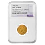 1889 $3 Gold Indian Princess Head NGC UNC Details