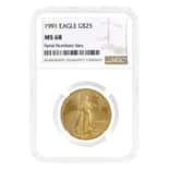 1991 1/2 oz $25 Gold American Eagle NGC MS 68
