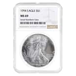 1994 1 oz Silver American Eagle $1 Coin NGC MS 69